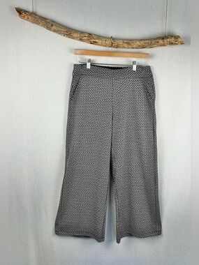 Max Studio Geometric Print Cropped Wide Leg Pants Medium